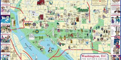 واشنطن لزيارة الأماكن خريطة