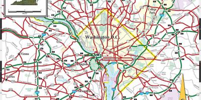 واشنطن المترو خريطة الشارع تراكب
