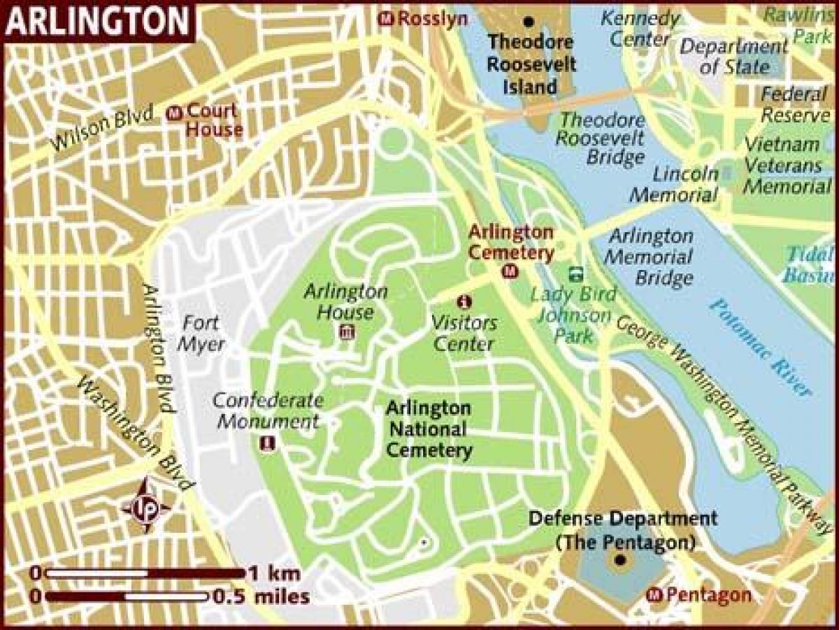 خريطة أرلينغتون واشنطن dc