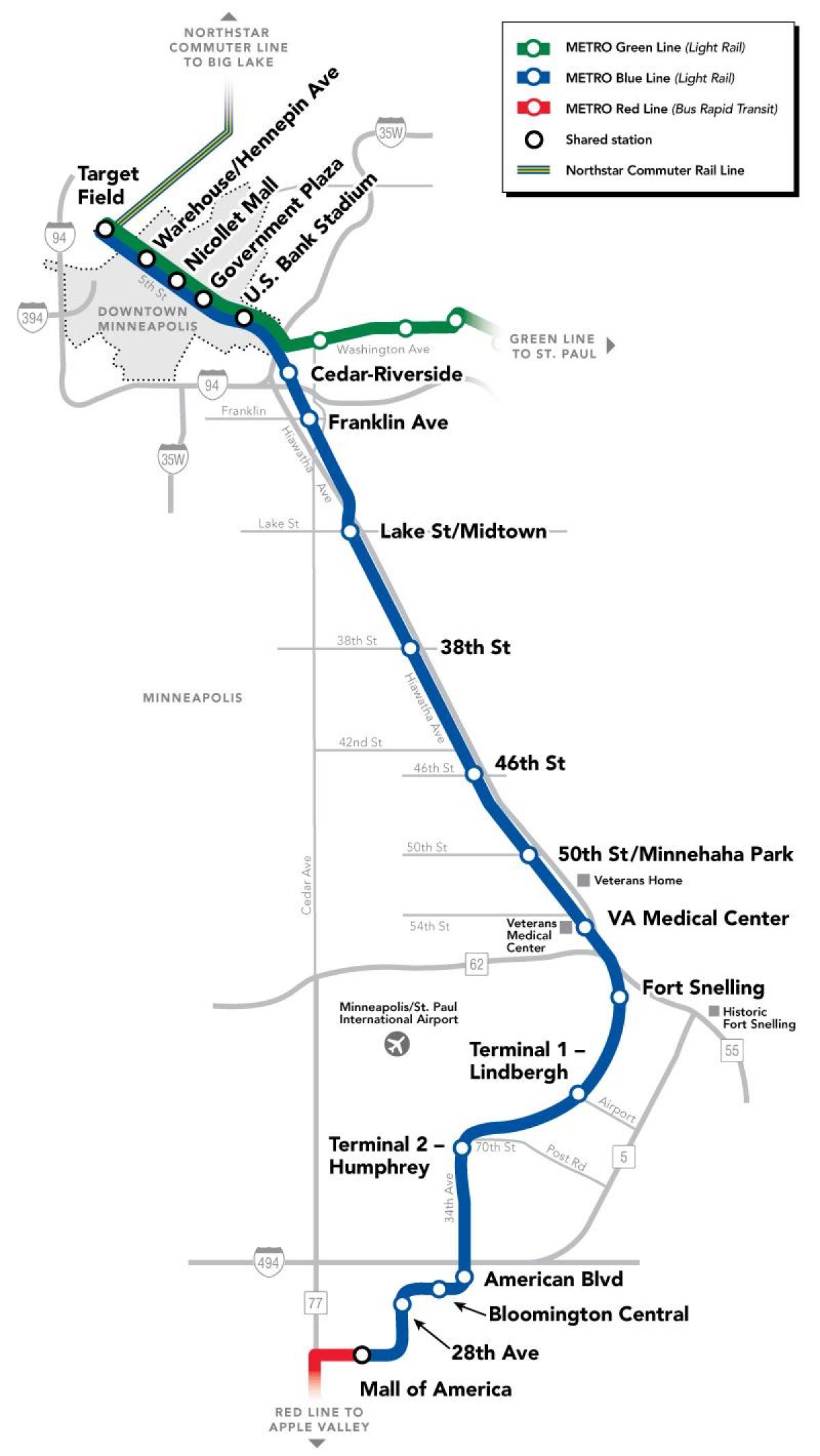 الخط الأزرق dc خريطة المترو