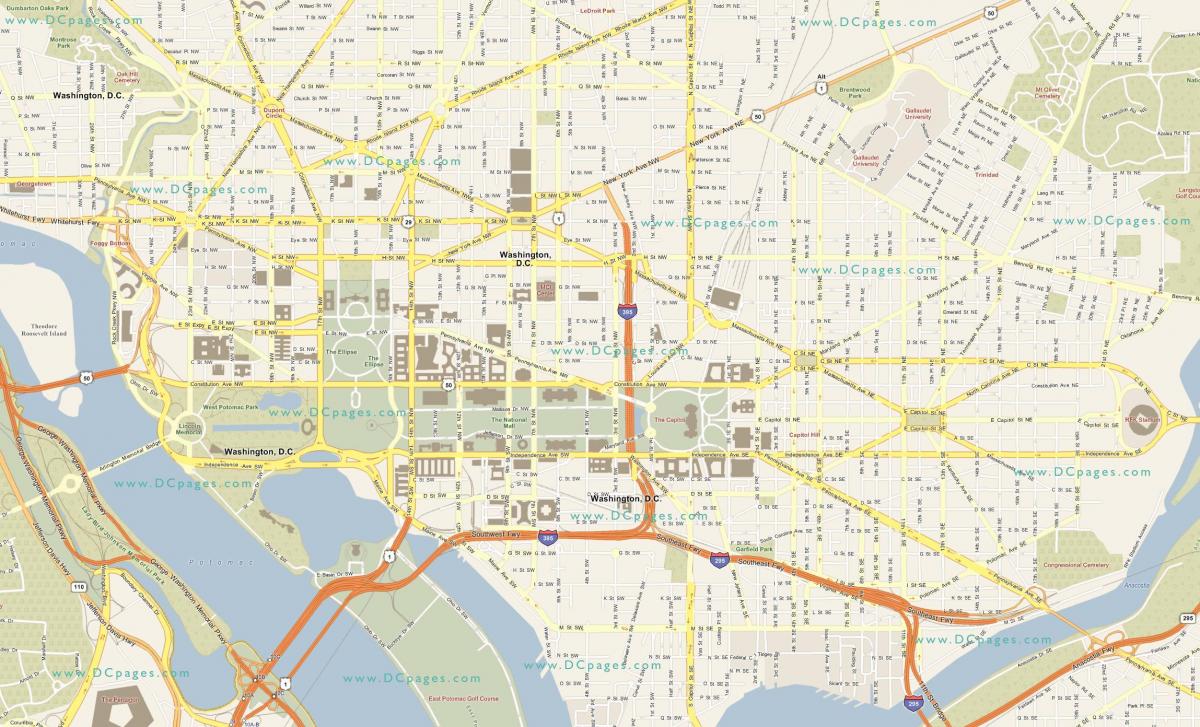 خريطة مفصلة من واشنطن
