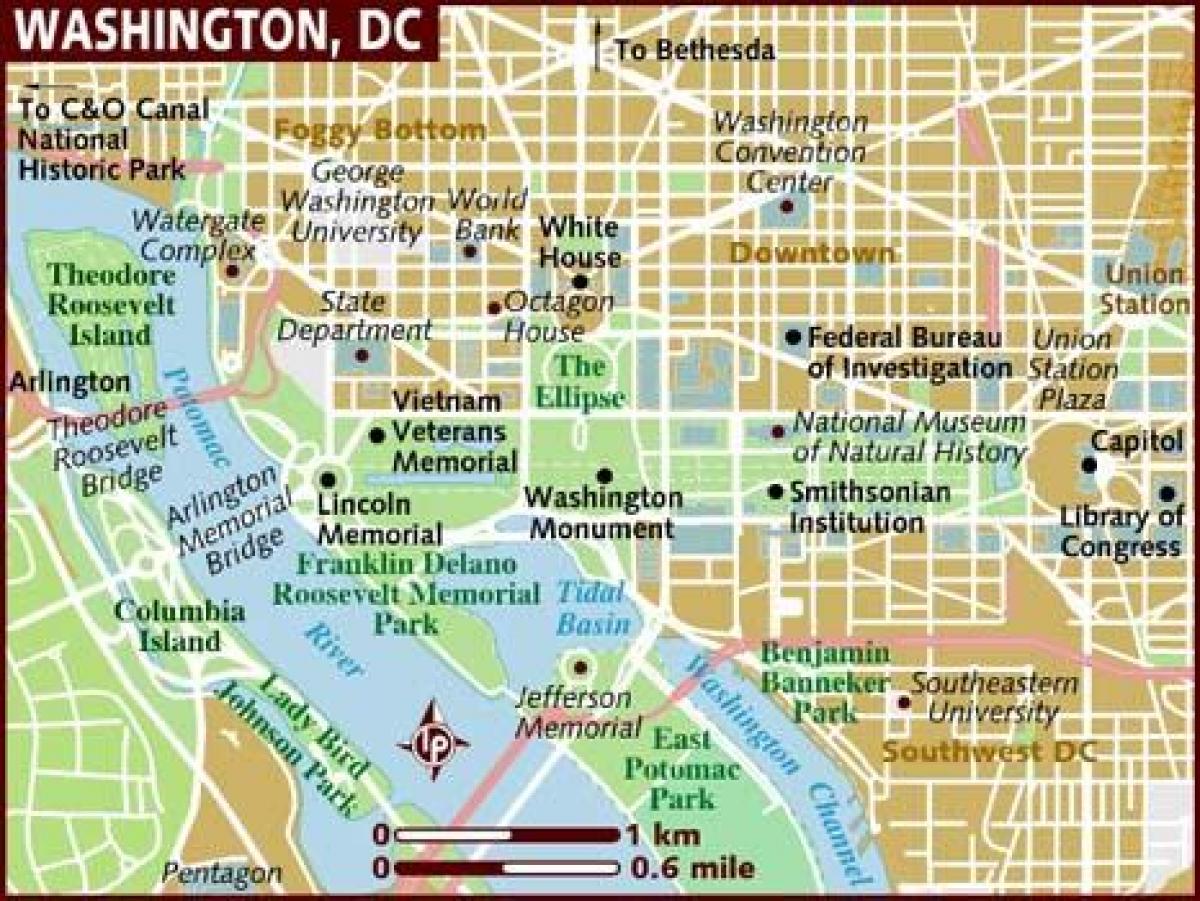 واشنطن خريطة المنطقة