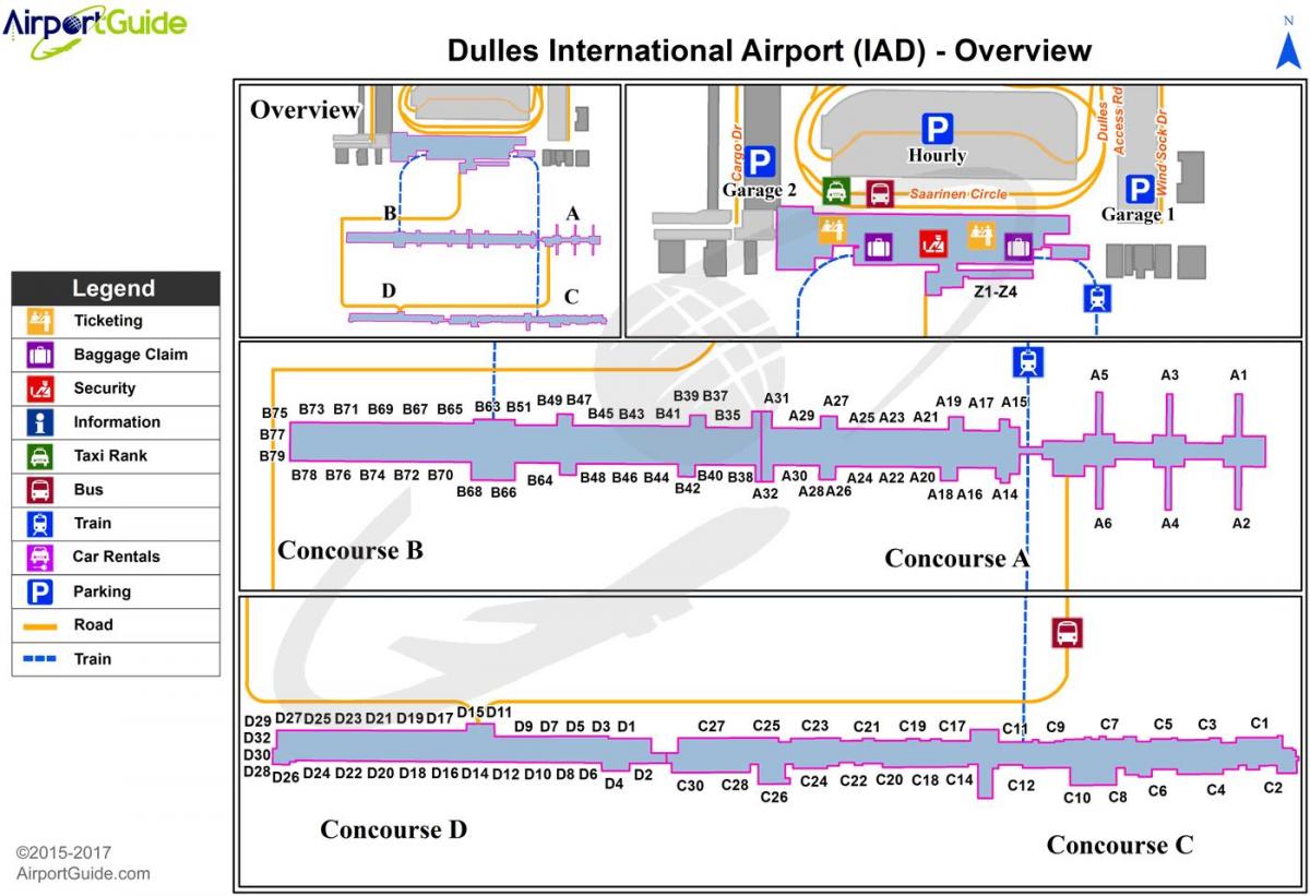 dulles airport terminal خريطة
