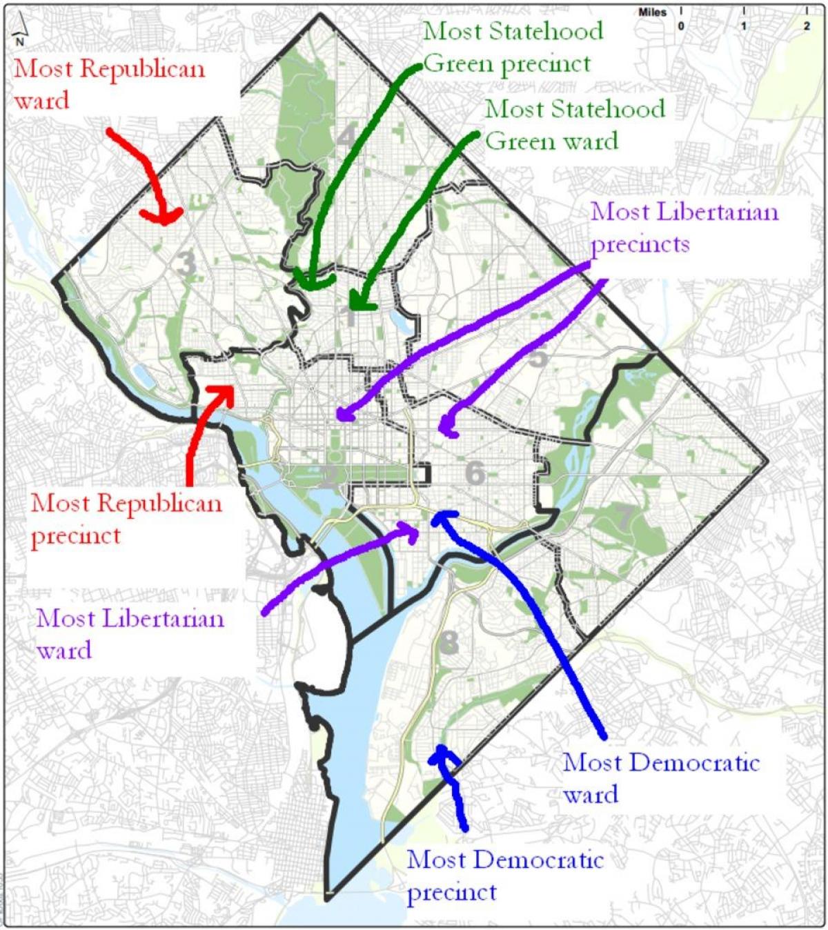 خريطة واشنطن العاصمة السياسية