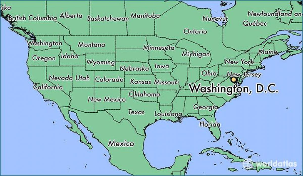dc خريطة الولايات المتحدة الأمريكية