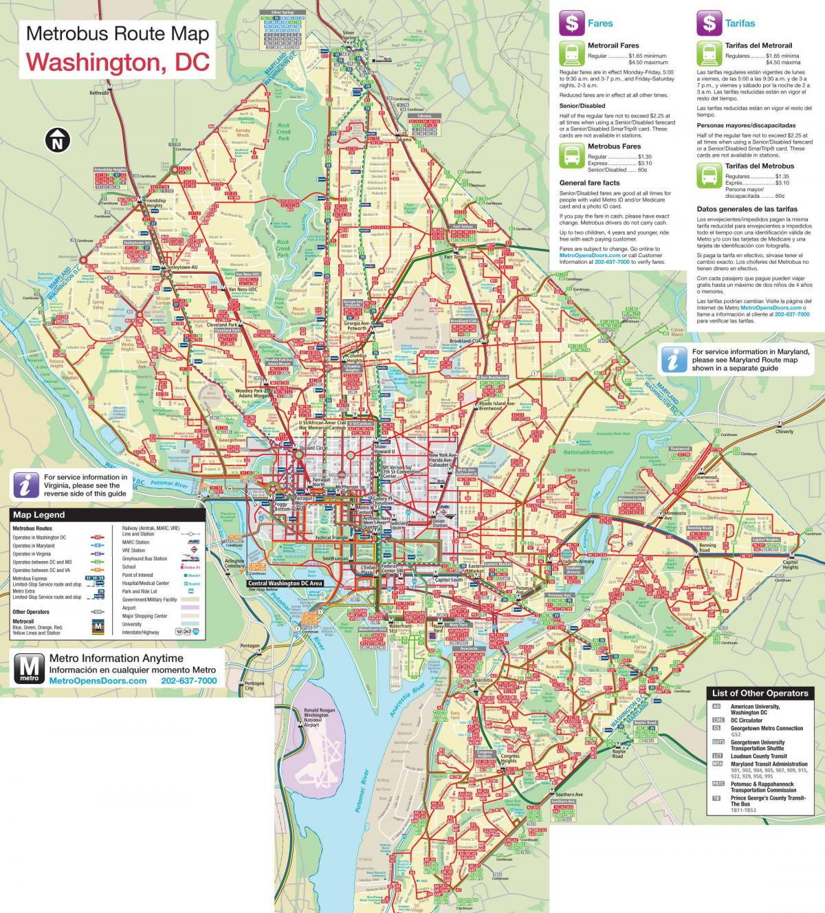 واشنطن حافلة خريطة