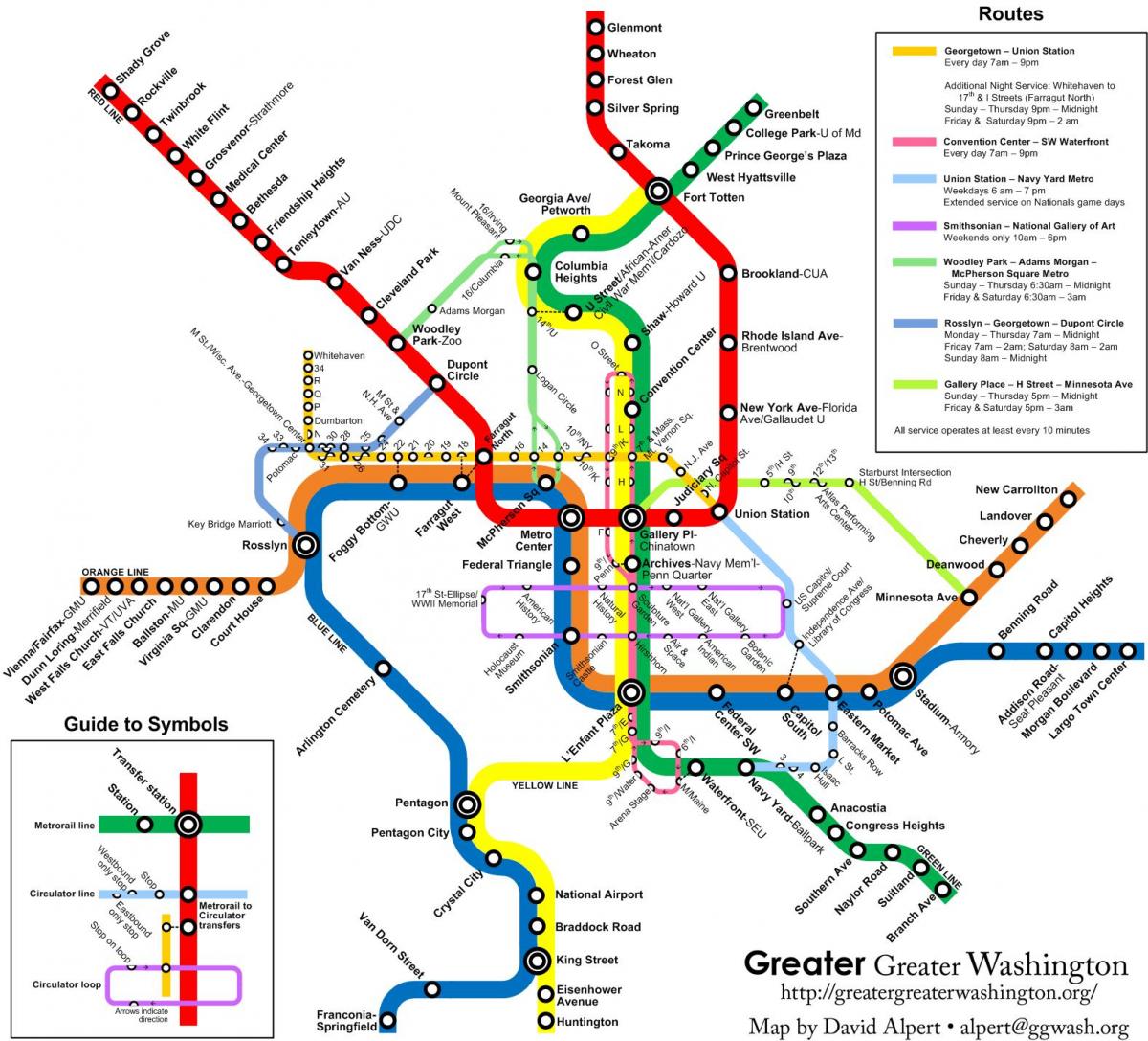 واشنطن حافلة مترو خريطة