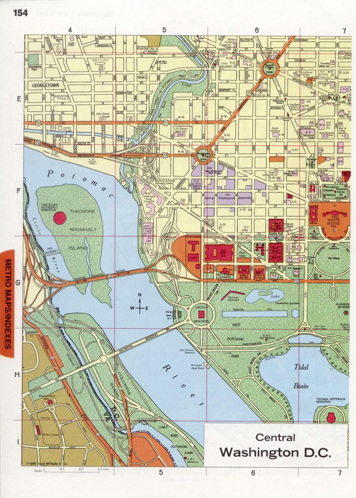 مدينة واشنطن العاصمة مركز الخريطة